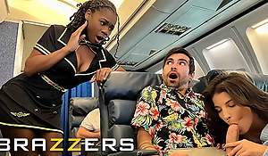 Lucky Gets Screwed Beside all directions Flight Attendant Hazel Grace Beside Private When LaSirena69 Comes & Joins For A Hawt 3some - BRAZZERS