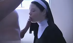 sinful nun sucks dig up with cum on face