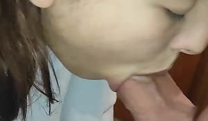 Deepthroat together with piss on my teen neighbor's tight pussy
