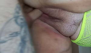 filled his wife's pussy about cum – close-up view 1