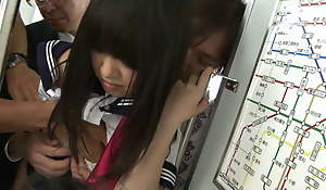 Japanese Gangbang nigh an 18-year-old teen girl on along to Metro painless that babe leaves school. Hard-core sex