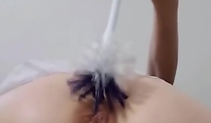 Brutal Anal Torture forth Toilet Brush Pushed earn Stingy Terse Arsehole